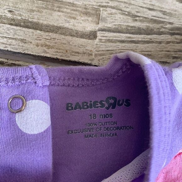 5/$25 Purple Polka Dot Romper - Picture 3 of 6